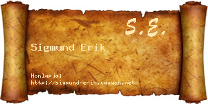 Sigmund Erik névjegykártya